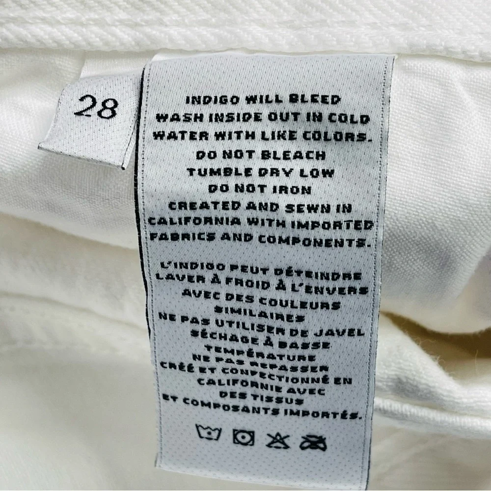 J Brand‎ Wynne high rise straight leg crop white cipher distressing  size 28